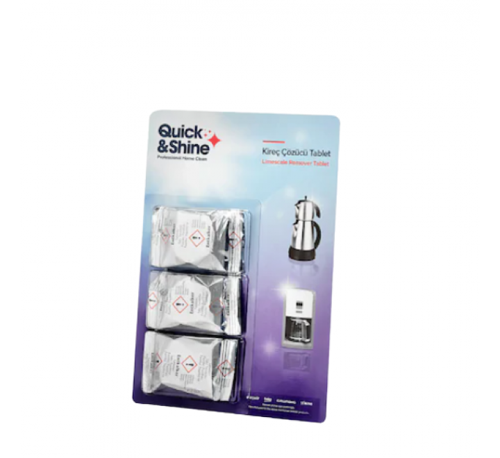 Çay Kahve Leke Çıkarıcı Set Quick - Shine Kireç Çözücü Tablet